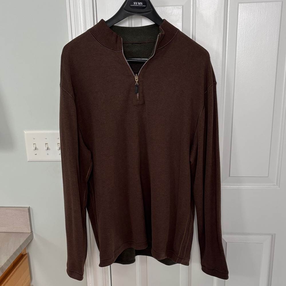 Men's Brown Quarter-Zip Sweater